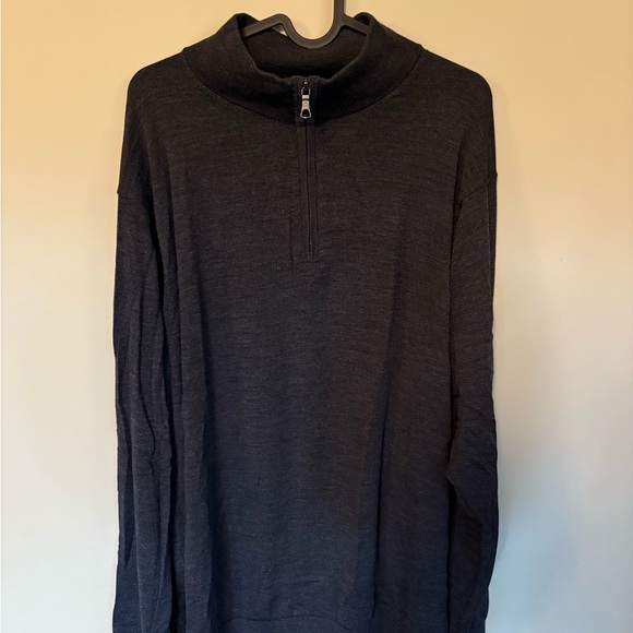 Brooks Brothers Merino Wool Black Half-Zip Sweater - Picture 1 of 4